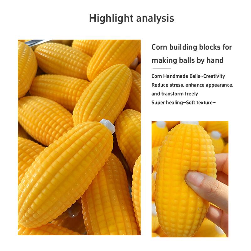 Asmr Cute Soft Simulation Corn-Shaped Anti Stress Squishy Fidget Toys Venting Balls Slow Rebound Decompression Squeeze Toy New