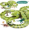 Plastic DIY Racing Track Set Green Flexible Race Track Creative Electronic Car  Kids