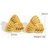 CARLIDANA Hot Selling Stainless Steel Jewelry Fashion Gold Plated Earrings Stripe Wrapped Triangular Square Earrings Women