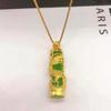 Jade Dragon Pillar Pendant for Men's Necklace, Wealth Transfer, Golden Dragon Pendant