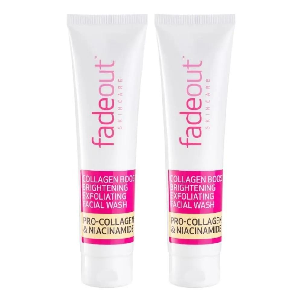 Fade Out Collagen Boost Brightening Facial Wash 100ml x 2 Cleansing Foam Exfoliating Cleanser fadeout