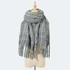 Wool Blended High-end Scarf Ankola Red Plaid Scarf Women's Winter Atmosphere Versatile Scarf