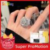 Inele So-Bling din Argint 925 Inel cu Moissanit de 5ct cu Gravură pentru Femei Cadou Elegant Fin Bijuterii pentru Petrecere