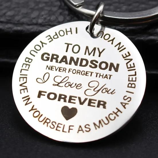 Pendant Keychain Bow-Shaped Stainless Steel Decorative Keychain Easy To Install Carved Letter Print Keyring