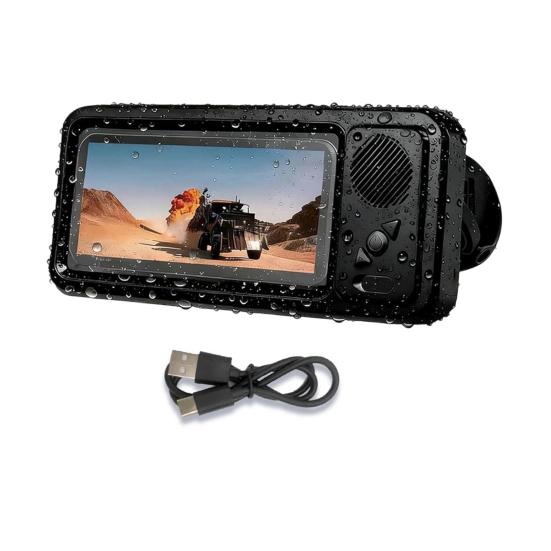 Yousheng Waterproof Mobile Phone Holder with Bluetooth-compatible Speaker Adjustable Rotation Shower Phone Stand Touch Screen Bathroom Mount