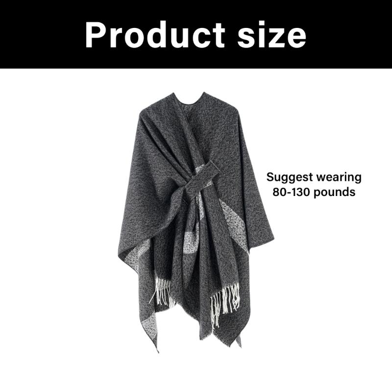 Warm Plaids Scarf Capes Light Weight Polyester Shawl Unisex Softable Shawl for Women Outdoor Commutes