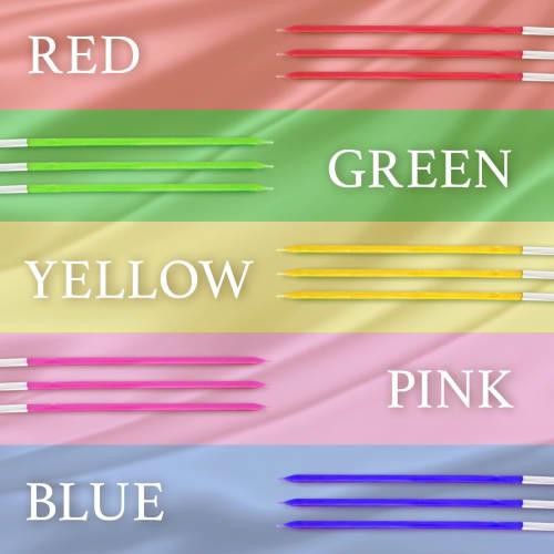 Healthy Life Birthday Candles, Slim Candles, 12cm Long, 482-5F (5 Colors X 50 Bags), Pink, for Commercial Use and Christmas Events