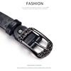 Black Belt Women'S Style Jeans With Cowhide Belt Fashionable Simple Decoration Retro Belt Women'S Trend