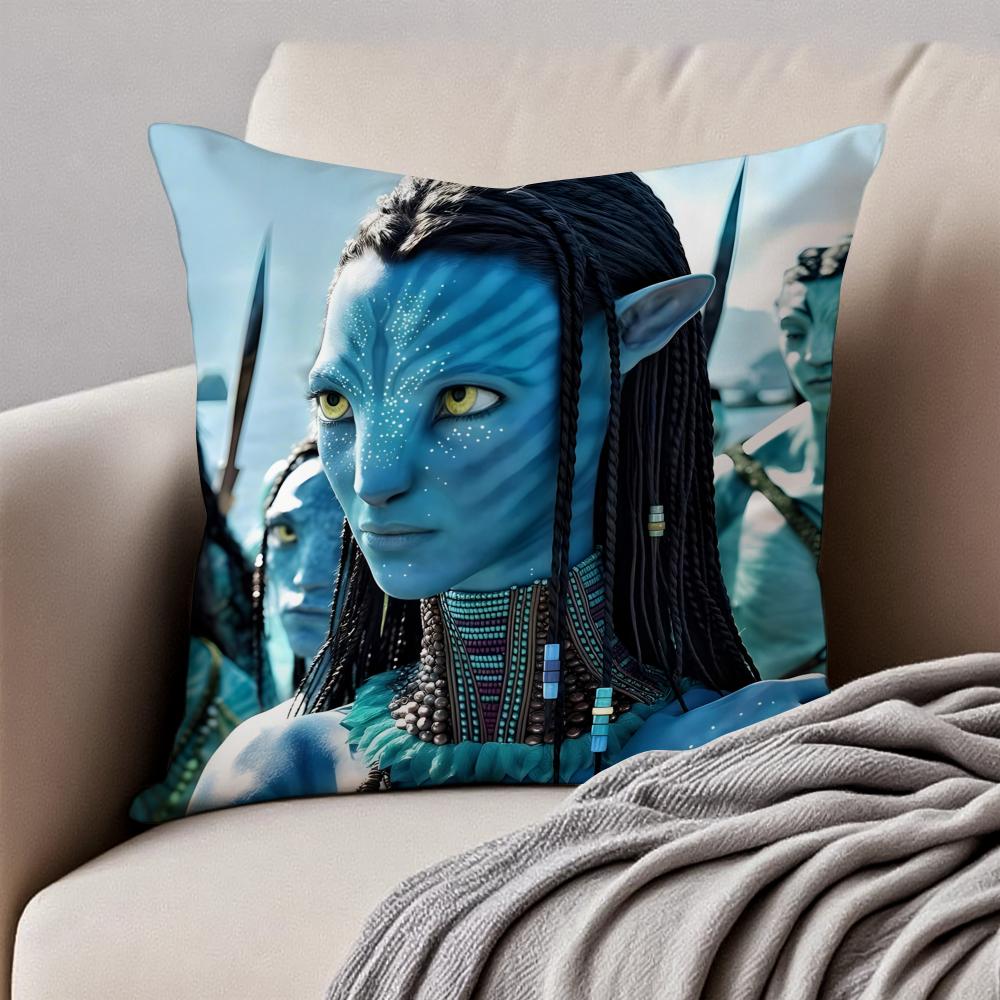 

Epic SciFi Movie AAvatar The Way of Water Cushion Cover Pillowcase Antidustmite Invisible Zipper Short Plush Sofa Cushion 30X30cm
