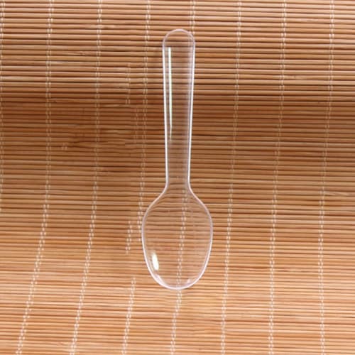 NUOLUX Disposable Plastic Mini Spoons, Individually Wrapped, Pack of 100, 8.5cm, Clear, Perfect for Pudding, Small Cakes, Ice Cream, and Desserts, Per