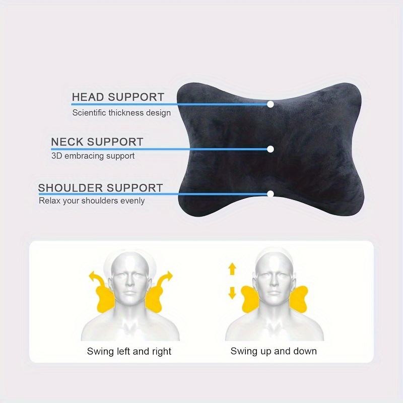 2pcs Ergonomically designed memory cotton neck pillow -100% polyester soft flannel car headrest and seat cushion