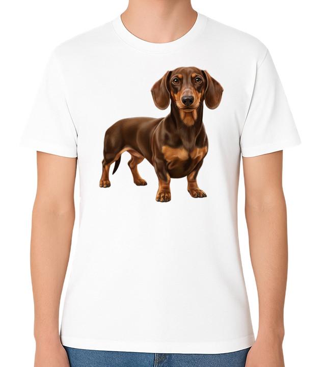 Dachshund Dog Illustration Unisex T-Shirt Sausage Dog Lover Tee S разноцветный