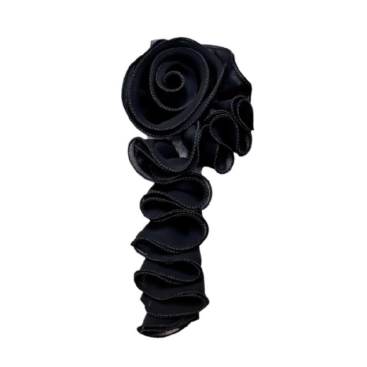 Polyester Flower Embroidery Patches Unique Stylish Handmade Apparels Patches for Sophisticated Clothing Embellishments чёрный