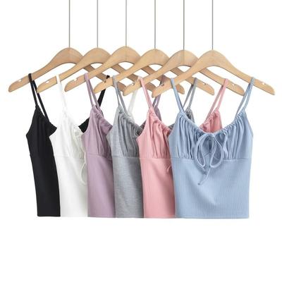 Καλοκαιρινά γυναικεία φανελάκια Αμάνικα Camis Slim κοντό γιλέκο με λουράκι Sexy Crop Top