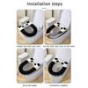 Toilet Mat with Handle Cartoon Panda Design Thickened Velvet Toilet Seat Cover Bathroom Dorm Hotel Accessories