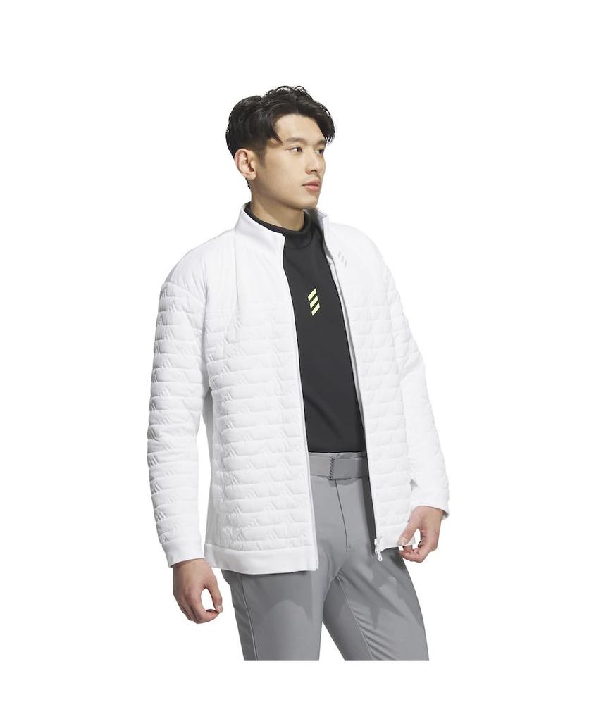 Golf Jacket Code Chaos Thermal Insulation BOS Logo Quilt Jacket White [Adidas Golf] WIND.RDY Men's