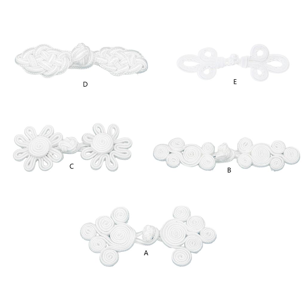 Chinese Closure Button Scarf Cardigan and Costumes Outfit Sewing White Cheongsam Sewing Fasteners