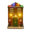 Christmas Tabletop Resin House With Colorful LED Lights and Melodic Songs for Holiday Decoration