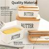 Porcelain Butter Dish with Lid And Knife Ceramic Container for Butter Cheese