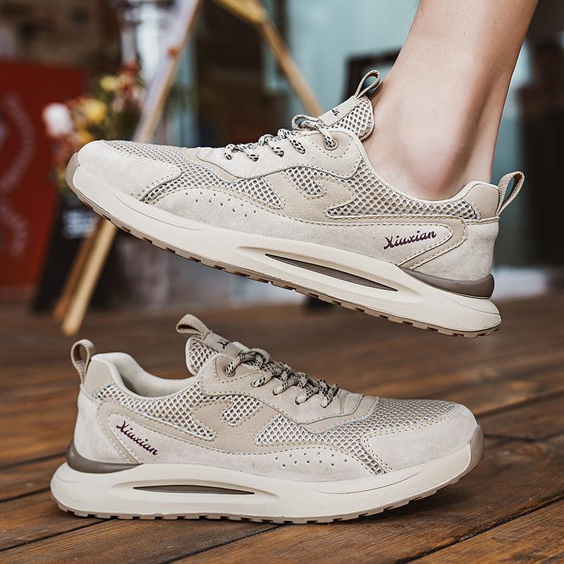 Men s Breathable Mesh Sports & Hiking Shoes with Pigskin Layer 38