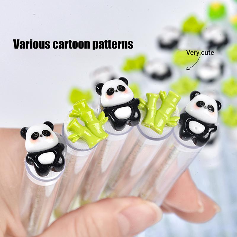 1/2/5Pcs Cute Panda Bamboo Eyelash Brush Tubes With Lash Mascara Wands Eyebrow Comb Spoolies Applicators Makeup Tools