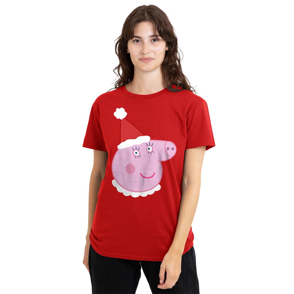 Peppa Pig Womens/Ladies Mummy Pig Santa Hat T-Shirt
