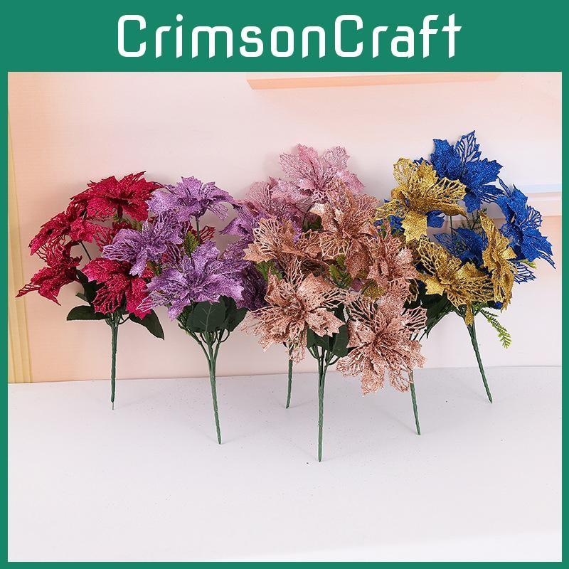 Christmas Flower Decorative With Bright Colors Party Home Decor Fake Flowers
