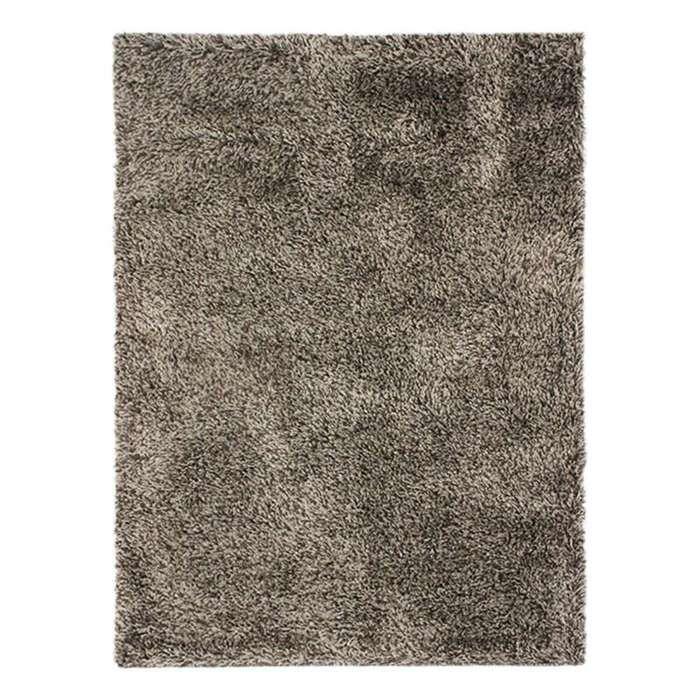 Tapis - VALENCIA - 120 x 170 cm - Bi-colore Marron/Blanc - Poils longs - Moderne bianco