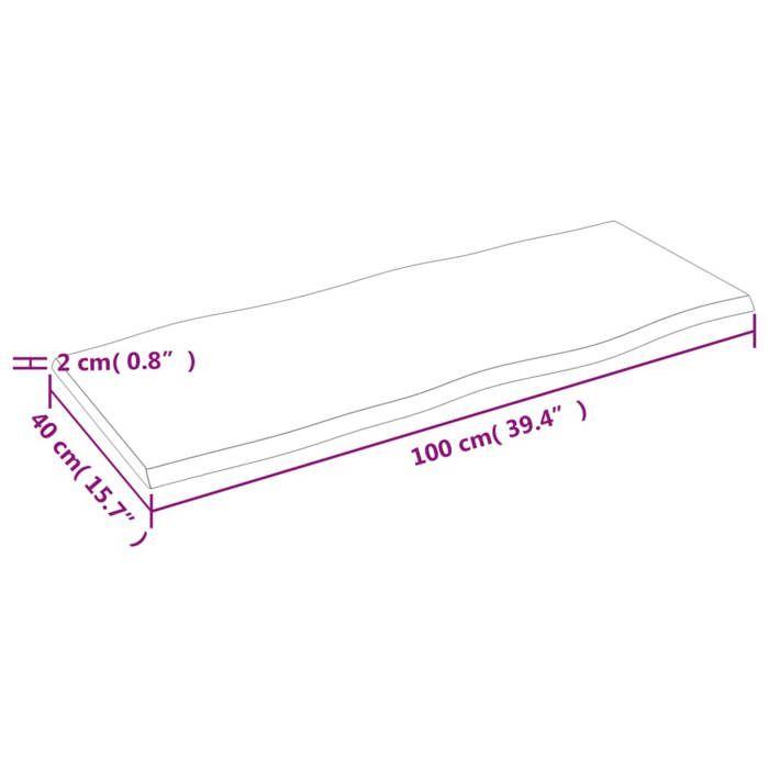 VidaXL Dessus de table bois chêne massif non traité bordure assortie 363881
