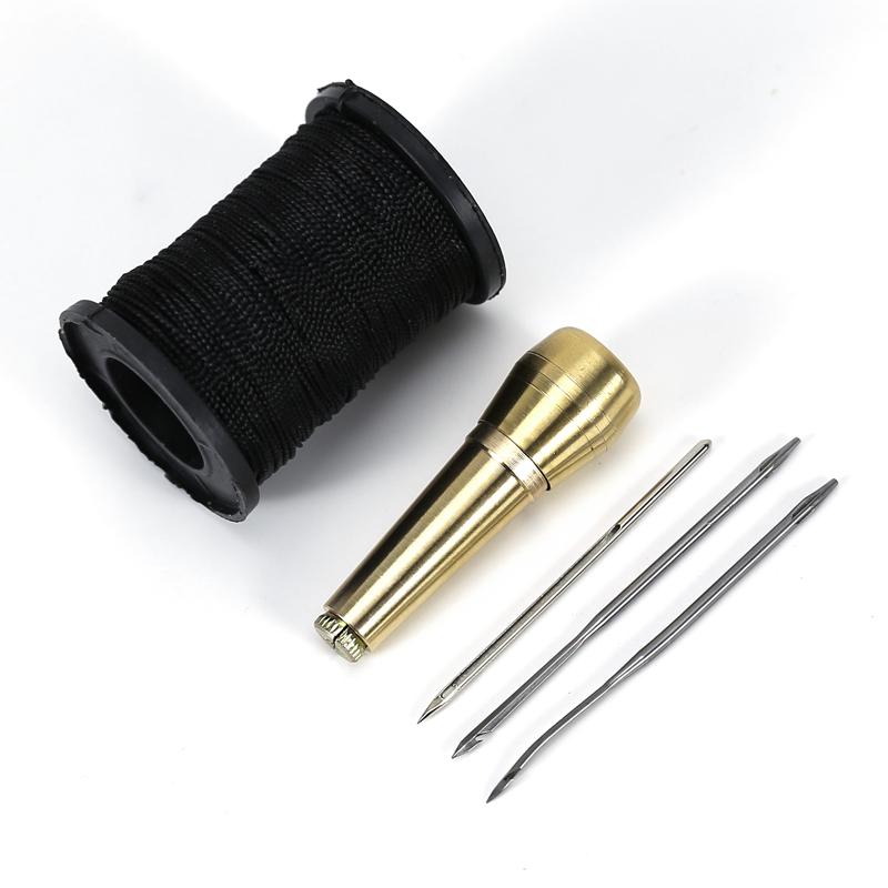 Shoe Repair Awl Set: Leather Punch, Hand Sewing Needles, and Thread