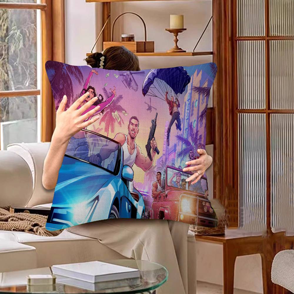 GTA 5 Pillowcase Toon Gift Cushion Cover Bedroom Home Sofa Chair Seat Decor Pillow Case