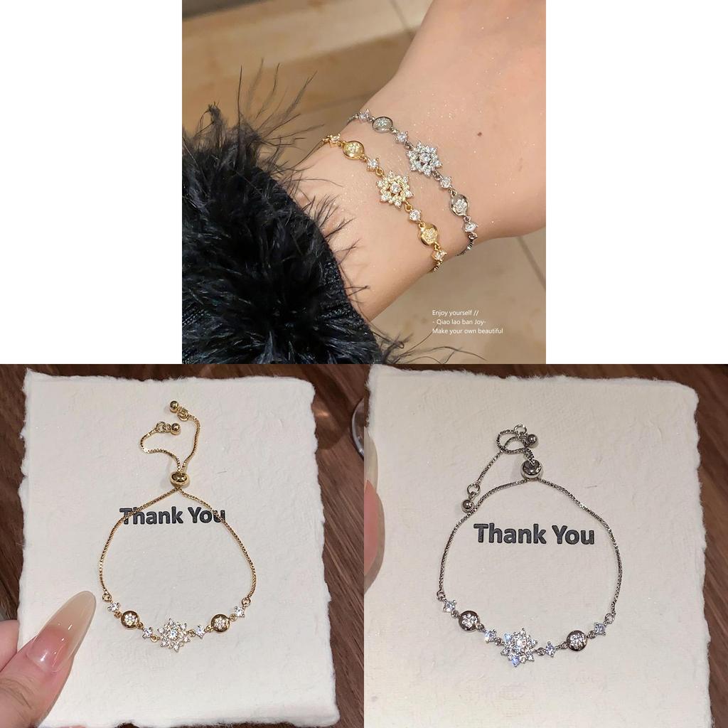 Zircon Flower Hand Chain For Women Light Luxury Styled For Gift Or Daily Wear