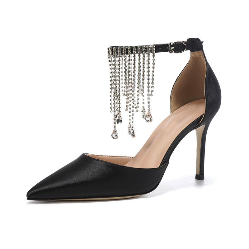 Mode Bling Bling Mode Pailletten Strass Quaste Damen Pumps Elegant Spitz Hochzeit Braut Dünne Hohe Absätze Party Ballschuhe