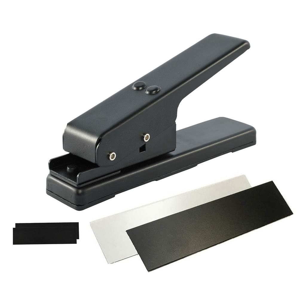 Guitar Pick Punch Set with 2 Pick Strips 2 Sandpaper Easy-to-use Pick Maker Wonderful Gift Choice for Guitar Players Birthdays Family Friends