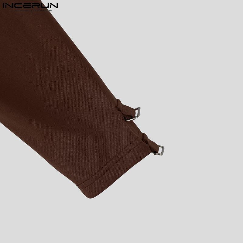 INCERUN Men Mockneck Sleeveless Cutout Casual Fitted Crop Tank Tops with Oversleeve