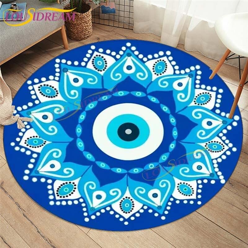 Evil Eye Covor Covor Decoratiuni Interioare Hamsa Palm Mandala Covor Covor Sufragerie Covor Boho Chic Rotund Scaun Covor Rotund