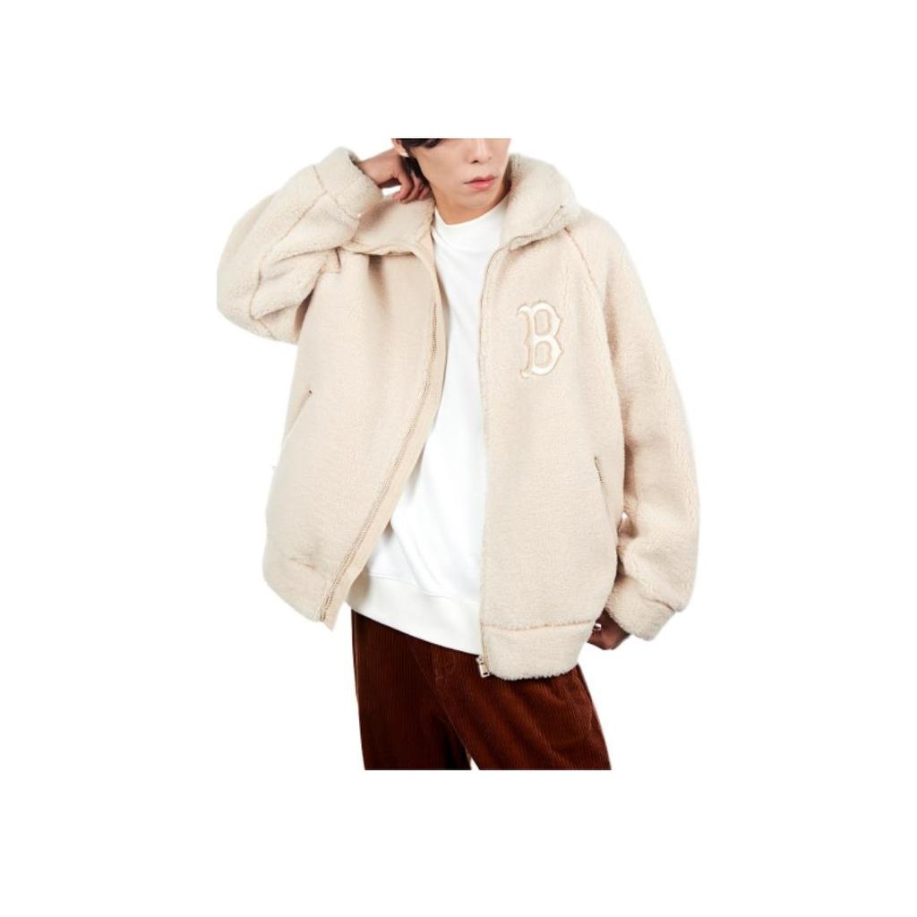 New MLB FLEECE Series Boston Red Sox Velvet Jackets Unisex Apricot 3AFDB0726-43BGL