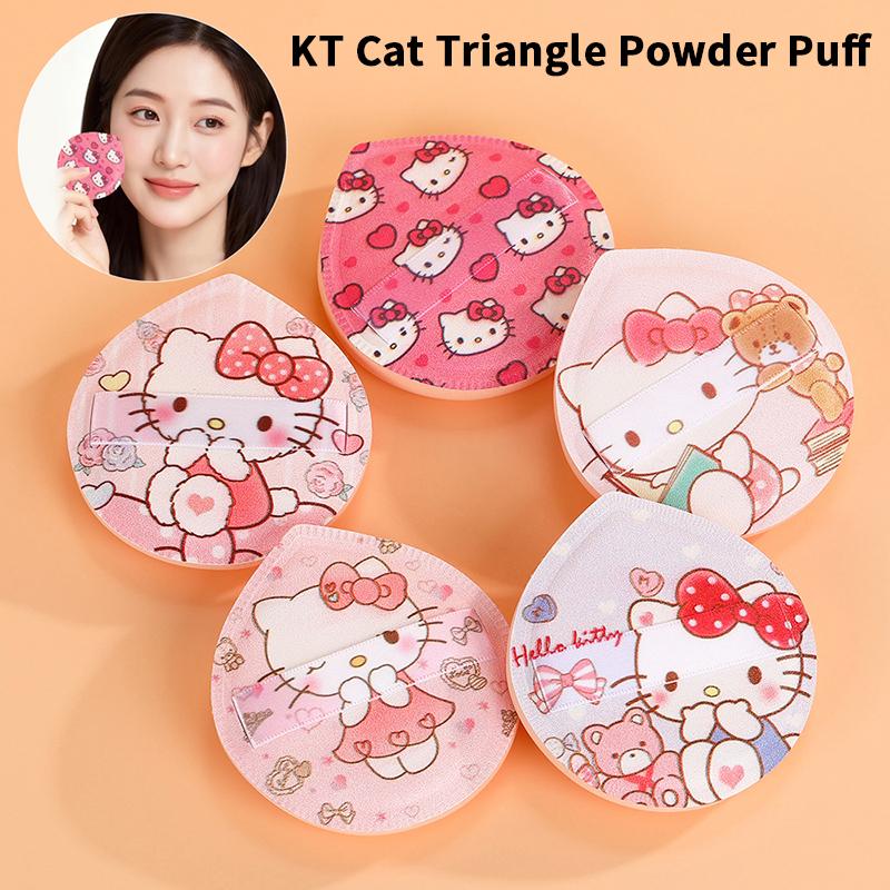 1/5Pcs Cute Kt Cat Soft Triangular Powder Puff Wet And Dry Dual-Use Concealer Makeup Cushion Sanrio Girls Beauty Makeup Tool