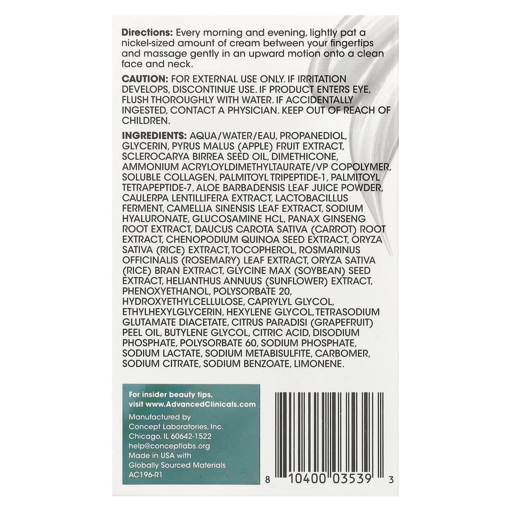 Advanced Clinicals Pflanzenbasiertes Kollagen Multi-Lift Feuchtigkeitscreme 59ml (2 fl oz)