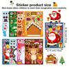 8/24Sheets Christmas Puzzle Stickers Santa Snowman Xmas Tree Make A Face Sticker Kids New Year Party Favors Toy Gift Decorations