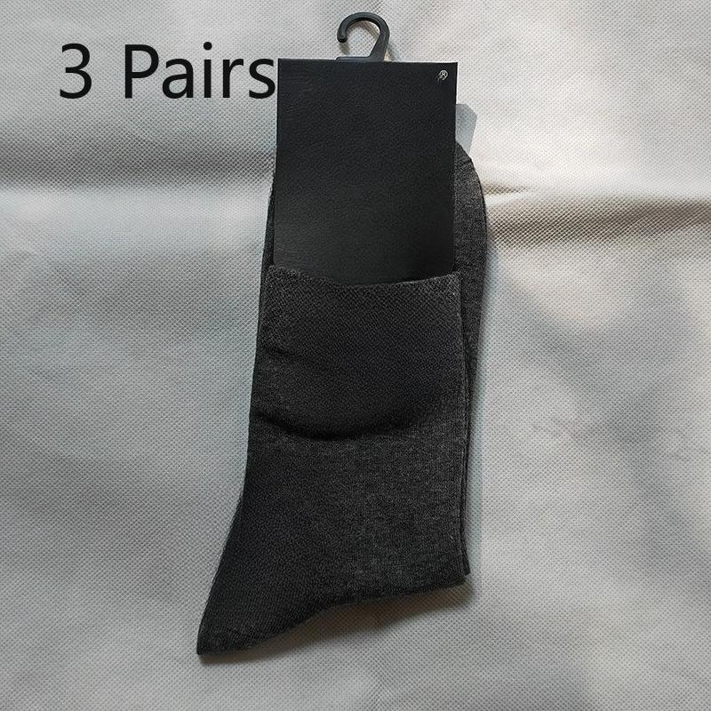 3 Pairs of Plus Size Men's Spring and Autumn Business All Match Cotton Medium Tube Cotton Socks
