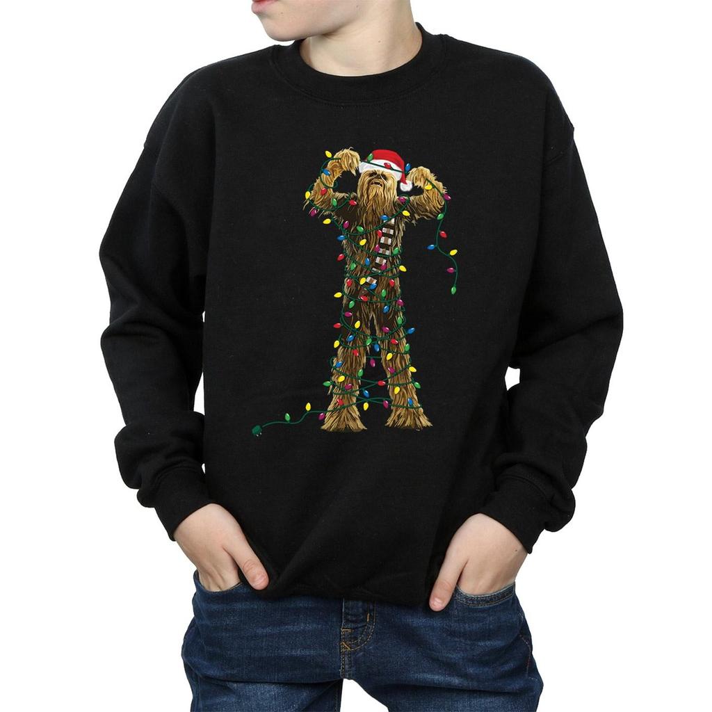 STAR WARS Jungen-Sweatshirt mit Chewbacca-Weihnachtslichtern