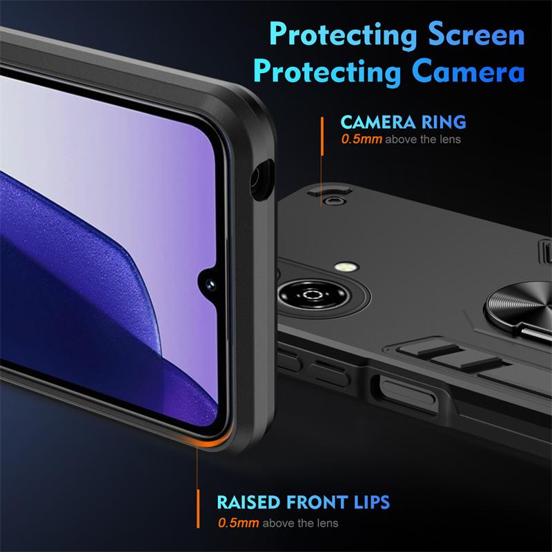 Military Grade Armor Case for ZTE Blade A35E A35 A55 Protective Cover Shockproof Ring Stand Holder Fundas Coque