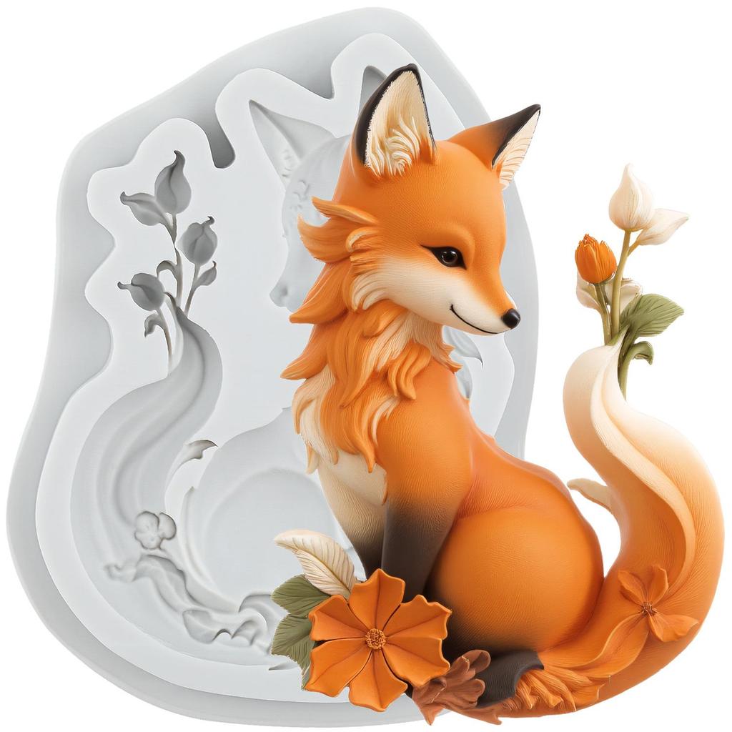 Animal Fox Silicone Molds Fox Fondant Mold Cake Decorating Tools Cupcake Topper Candy Chocolate Gumpaste Mold