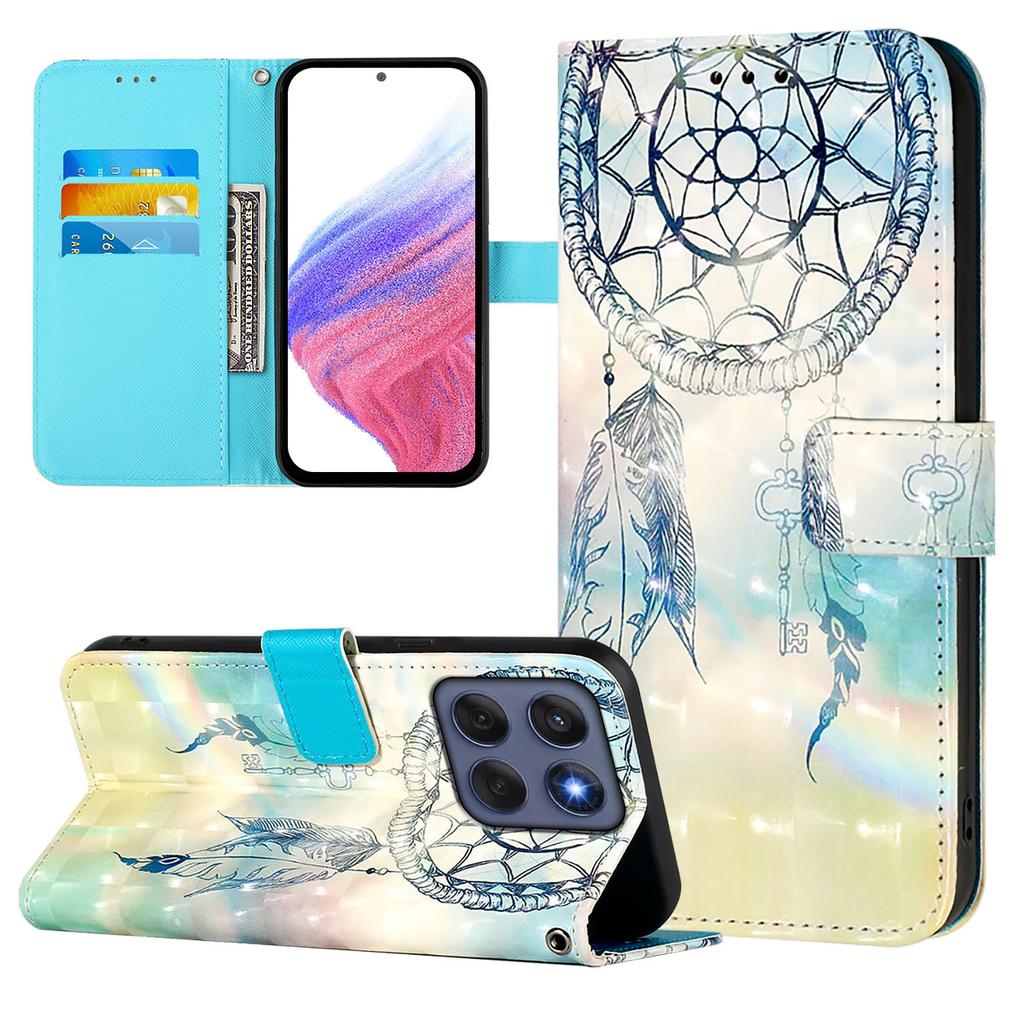 For Motorola Edge 60 5G/60 Fusion 5G Leather Case Pattern Printing Wallet Stand Mobile Cover with Strap