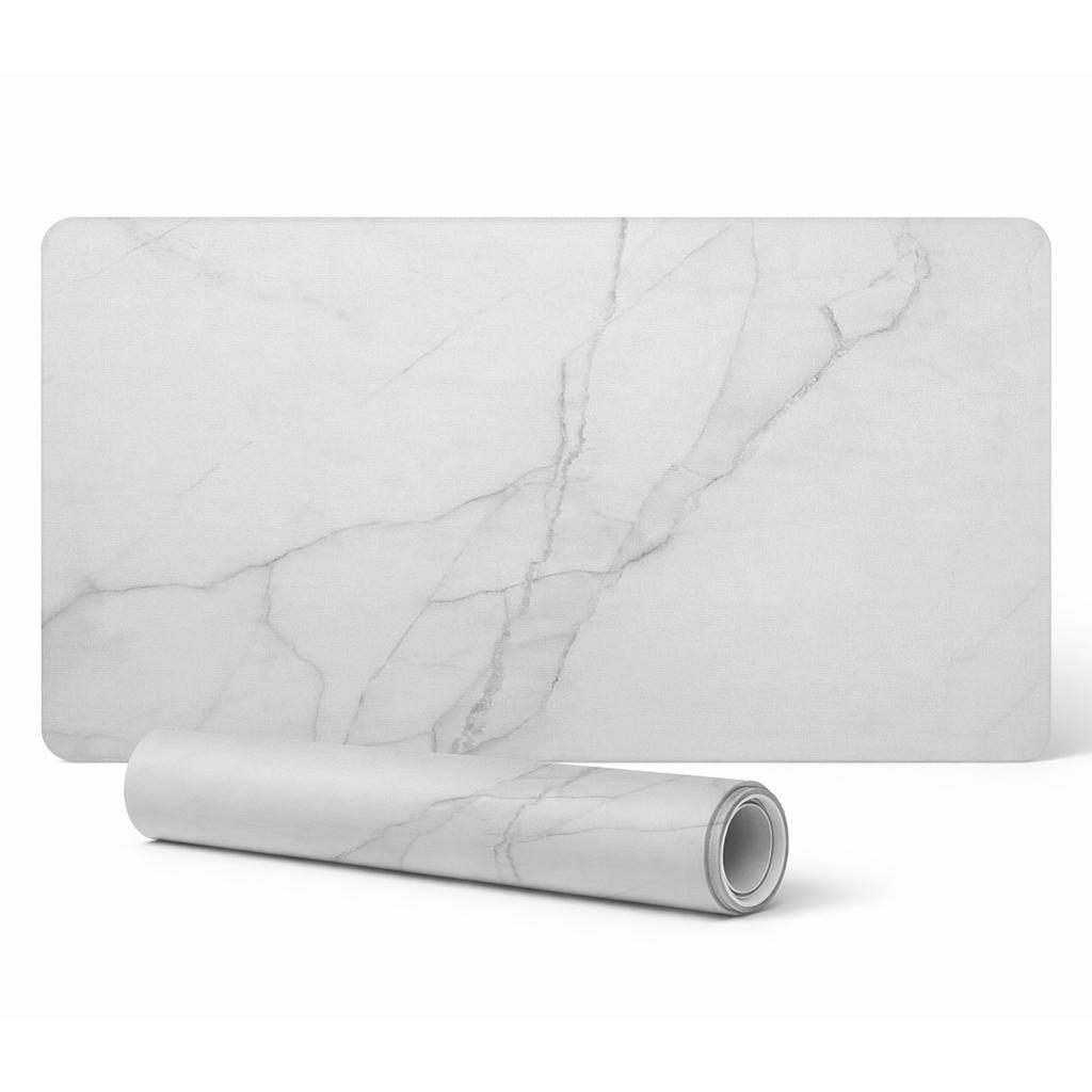 Vinyl Desk Mat with Stylish Marble Vein Print 120x60 Cm
