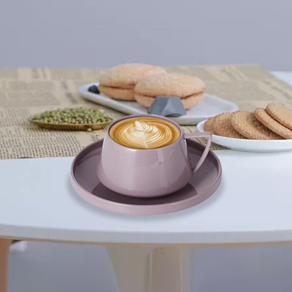 European 250ml Ceramic Cup with Tray Multi-Use Novelty Simple and Elegant Water for Hotel Gifts