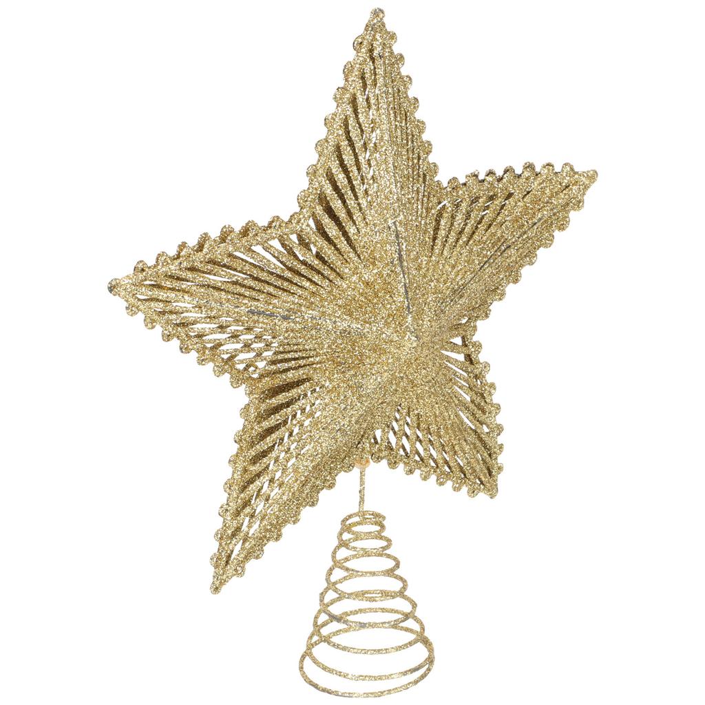 Iron Wire Star Tree Topper Christmas Ornament Metal Xmas Decor Holiday Party Home Decoration Treetop Prop