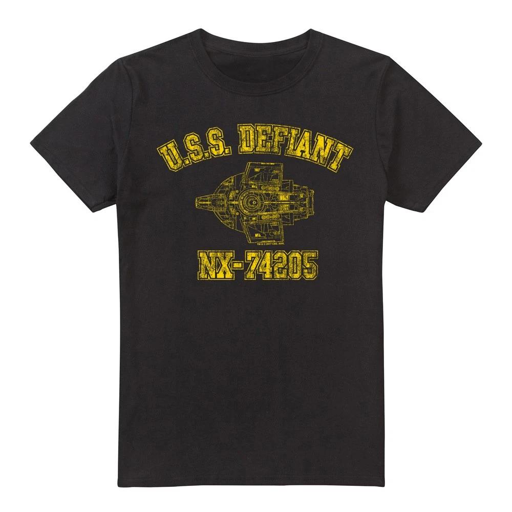 

Star Trek Defiant Athletic 100% Cotton T-shirt Mens Tees Top S-5XL, Black 4XL