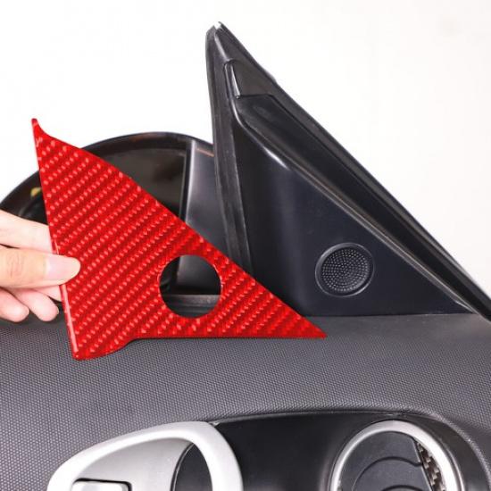 Red Carbon Fiber Interior A-pillar Horn  Sticker For Nissan 350Z 2003-2006